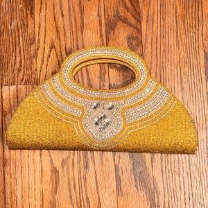 Old Elegant Gold Beaded Clutch